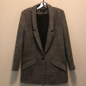 Mango Oversized Structured Tweed Blazer EU S US XS